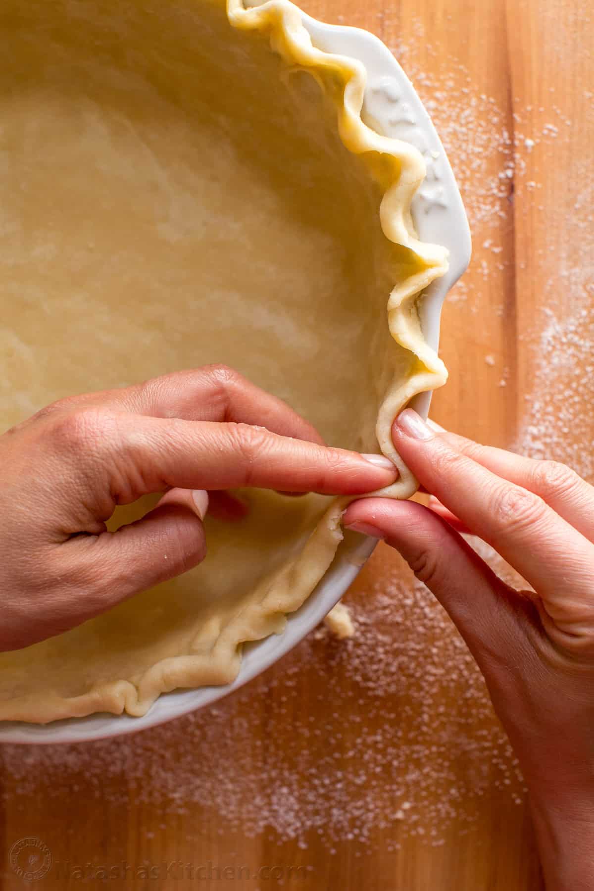 Pie Crust in a white pie dish