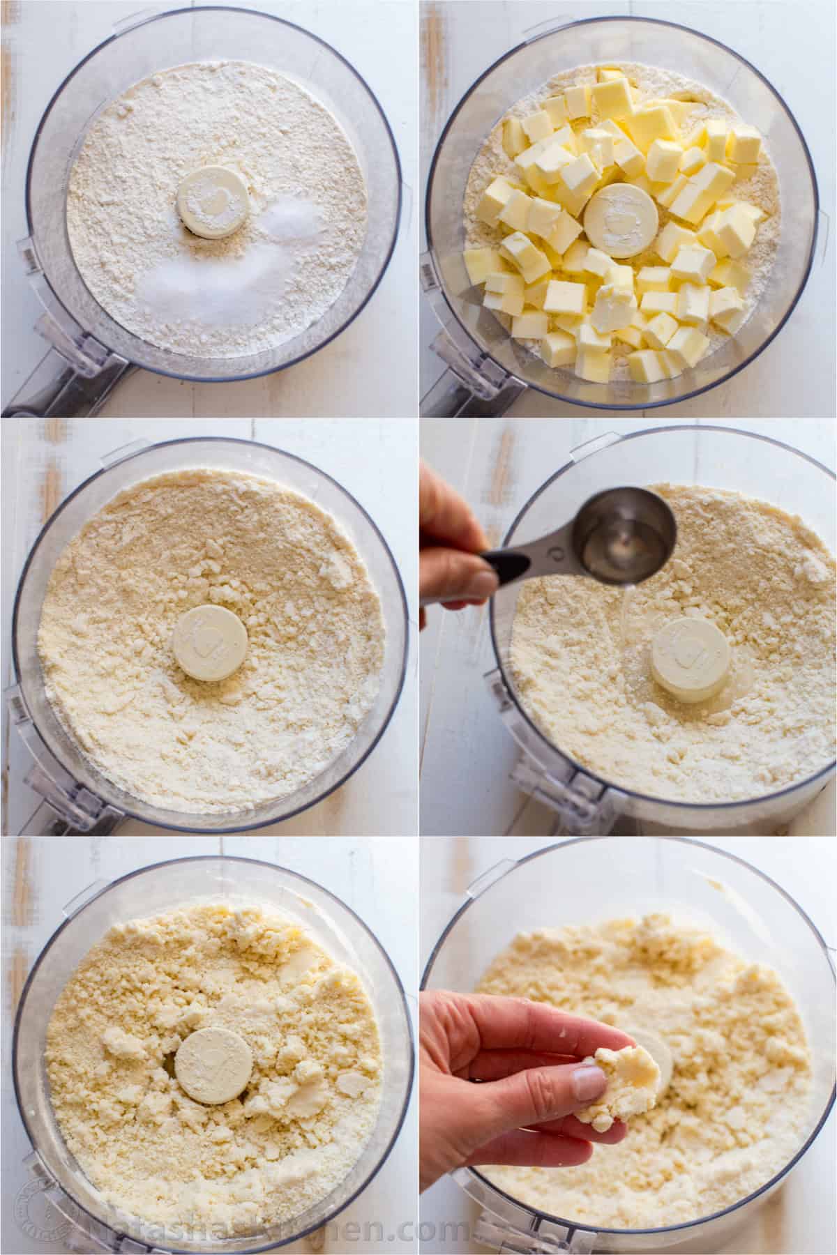 Step by step collage how to make pie dough