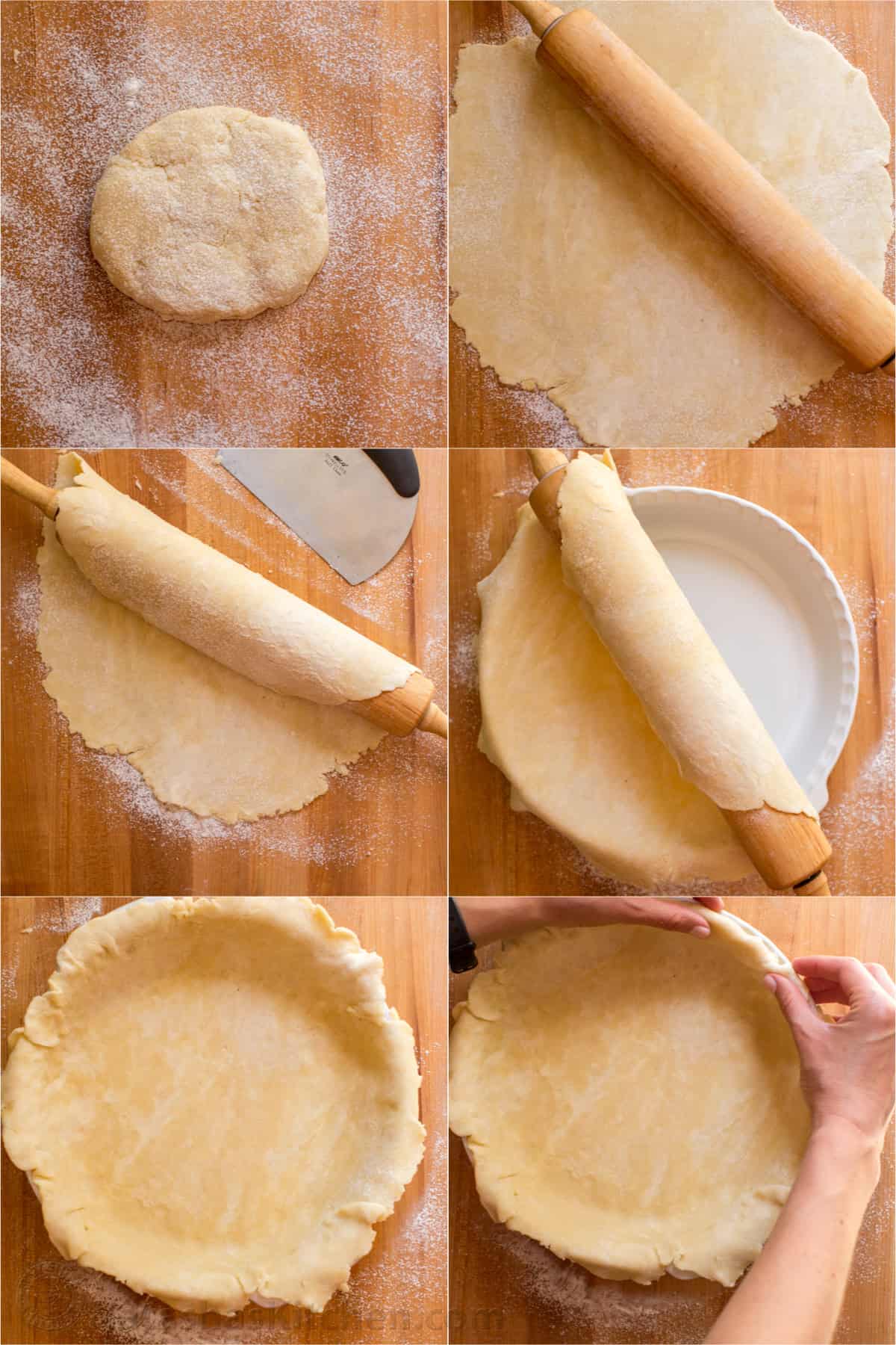 Step by step how to roll out and make a pie crust